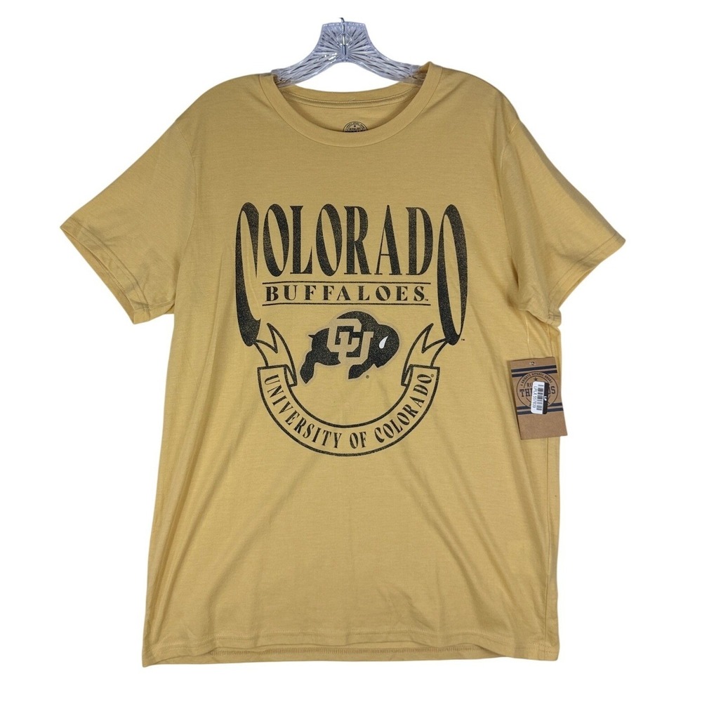 Rivalry Threads Colorado Buffaloes Mens Medium Gold Graphic T-Shirt NWT